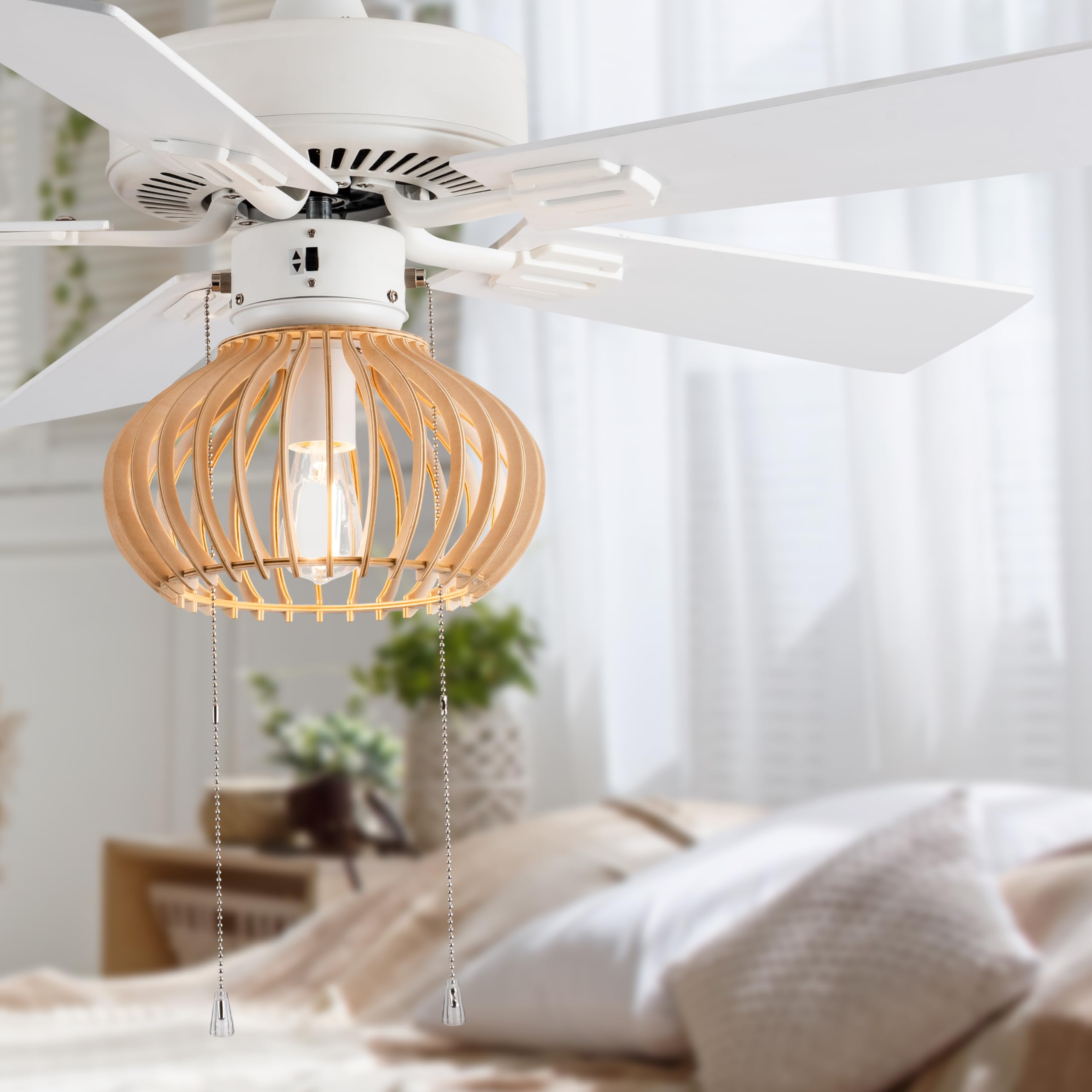 Amazon.com: RIVER OF GOODS Coastal Wood Caged LED Ceiling Fan - 42